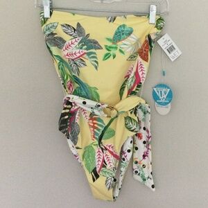 NWT Wet bandeau strapless reversible one piece swimsuit